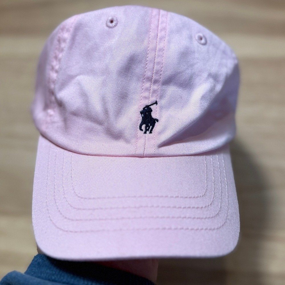 Ralph Lauren Baseball Cap Girls 4-6X Pink Navy Blue Pony Logo Hat Preppy